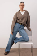 Trendyolmilla Lacivert  Yüksek Bel Wide Leg Jeans TWOAW24JE00089