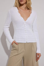 Limited Edition Ekru Yumuşak Dokulu Crop Triko Hırka TWOAW26HI00244