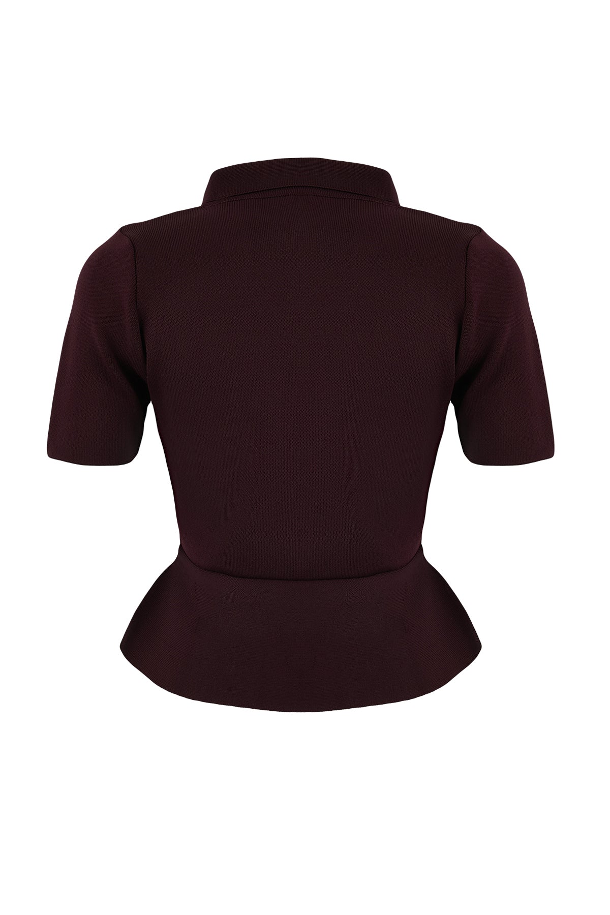 Mürdüm Peplum/Belden Oturmalı Düğme Detaylı Triko Bluz TWOSS26BZ00158