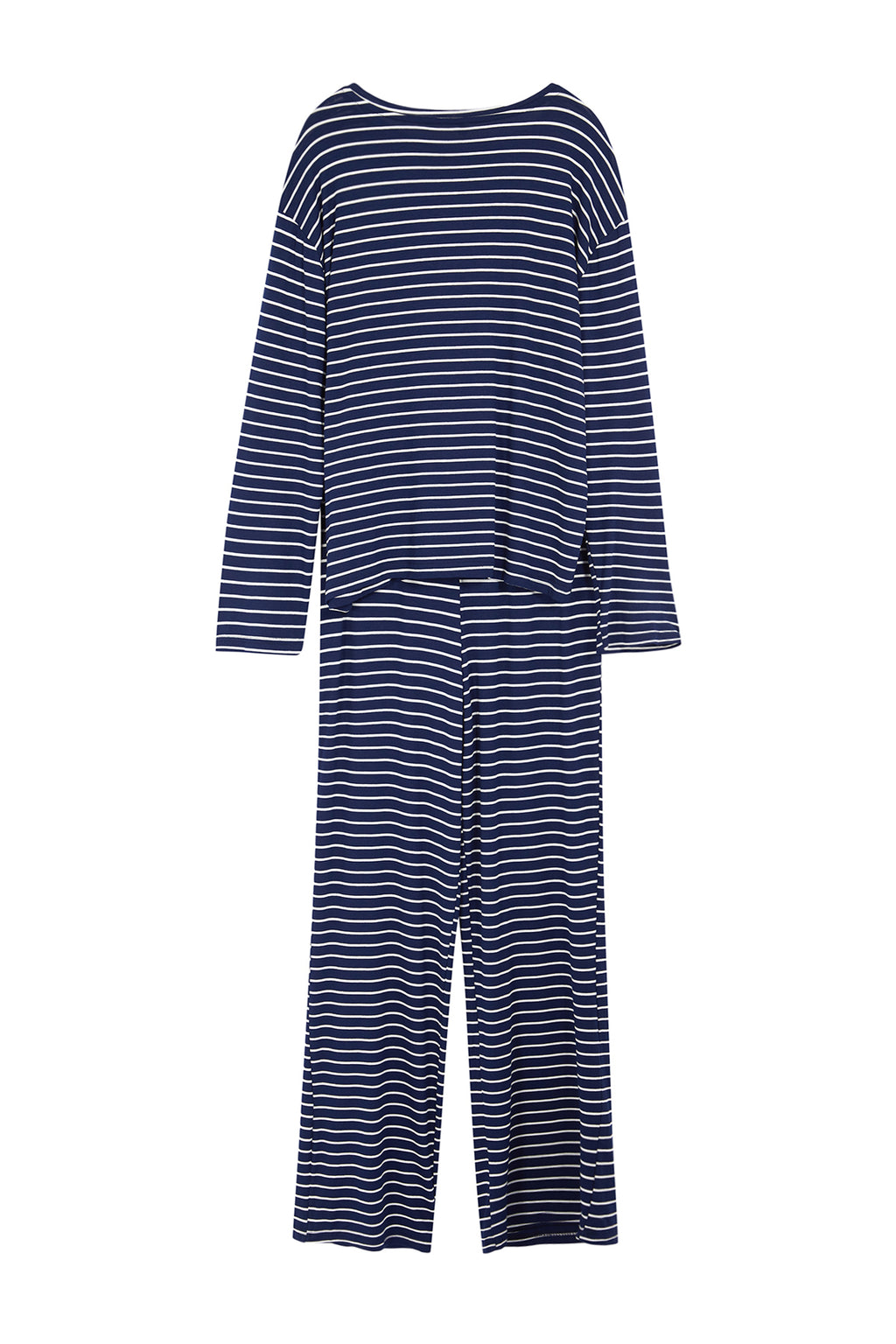 Trendyolmilla Kırmızı Çizgili Gökkuşağı Baskılı Viskon Örme Pijama Takımı THMAW25PT00014