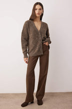 Trendyolmilla Wardrobe Essentials Bordo Alpaca Karışımlı Basic Triko Hırka TWOAW26HI00265