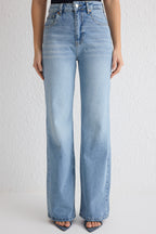 Trendyolmilla Koyu Mavi  Yüksek Bel Wide Leg Jeans TWOSS25JE00132