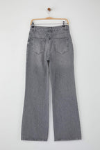 Gri Yüksek Bel Geniş Paça Wide Leg Palazzo %100 Pamuk Non-Stretch Jeans TWOAW26JE00066