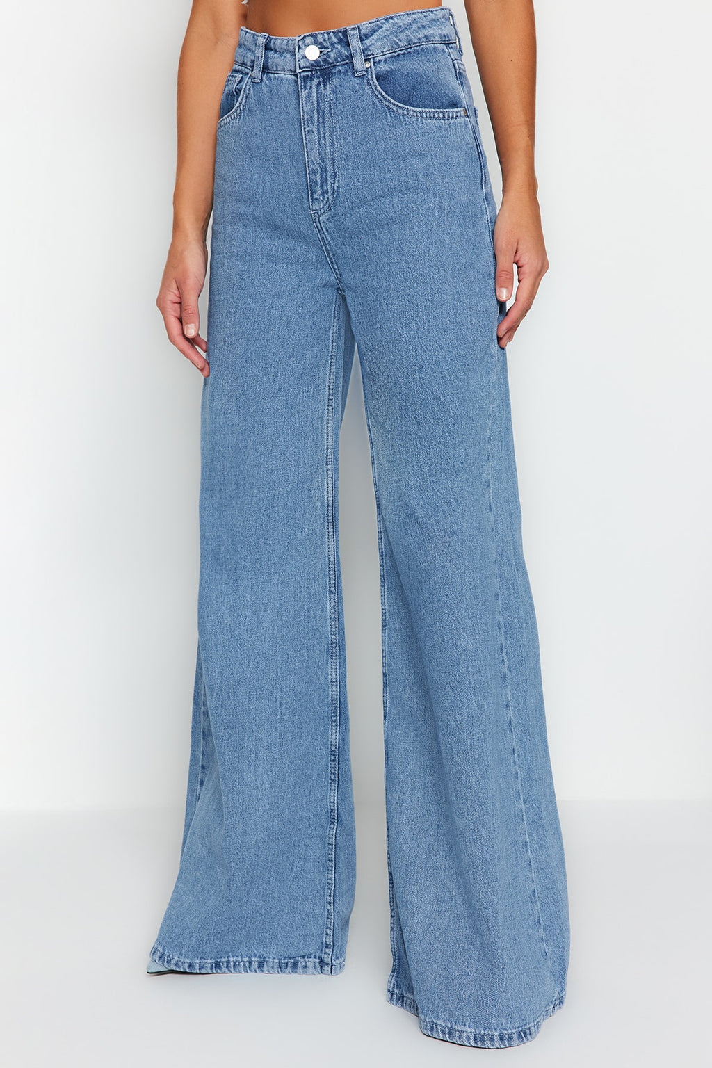 Mavi Yüksek Bel Ekstra Wide Leg Palazzo Geniş Paça %100 Pamuk Non-Stretch Jeans TWOSS23JE00286