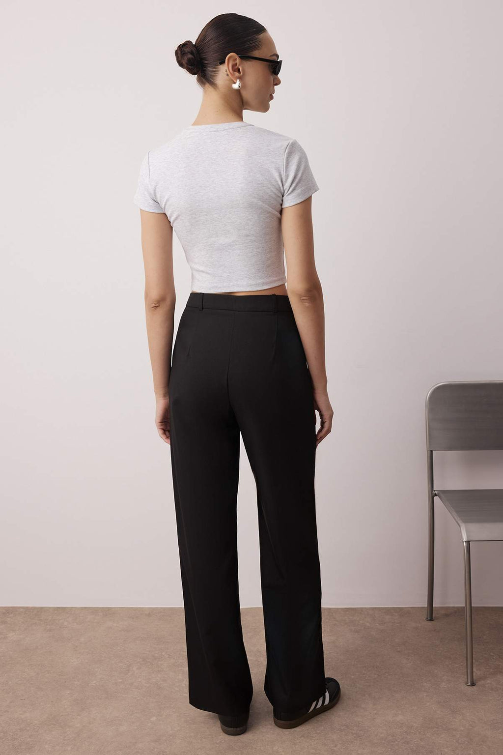Trendyolmilla Vizon Wide Leg/Geniş Paça Pilili Dokuma Pantolon TWOAW22PL0475