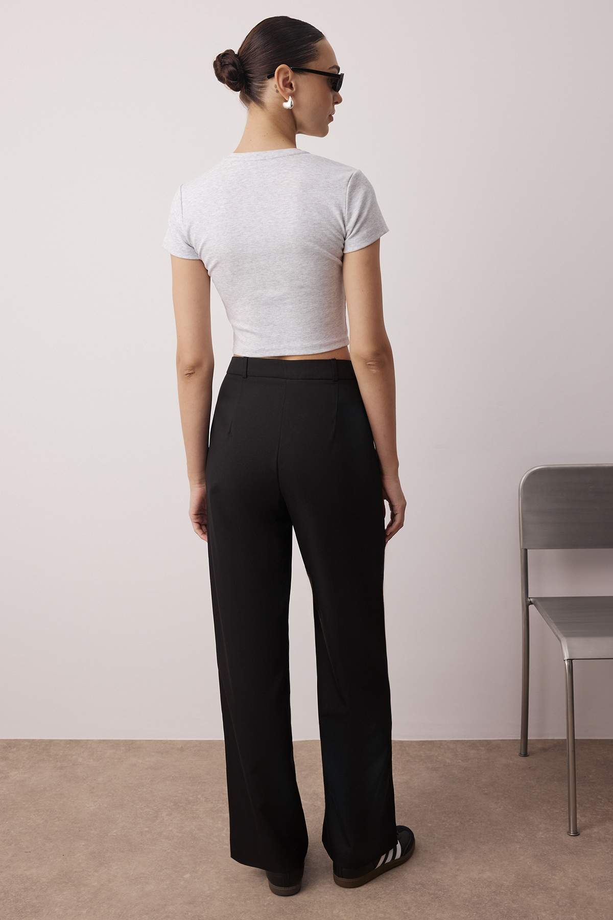 Trendyolmilla Vizon Wide Leg/Geniş Paça Pilili Dokuma Pantolon TWOAW22PL0475