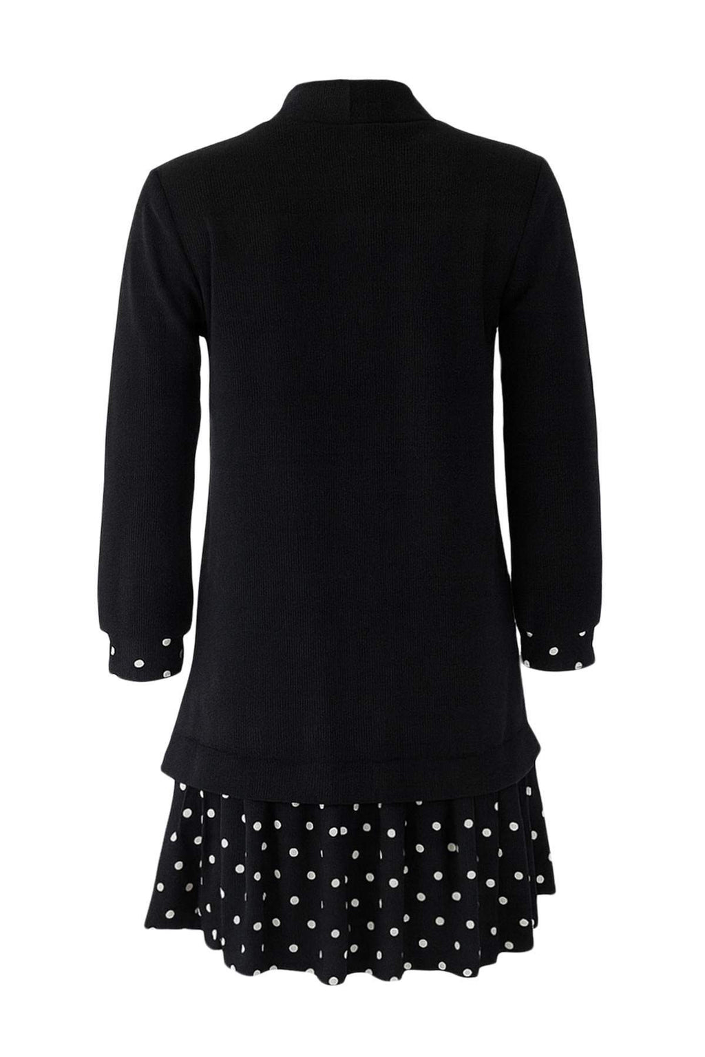 Trendyolmilla Siyah Selanik Dik Yaka Puantiyeli Mini Örme Elbise TWOAW25EL00282