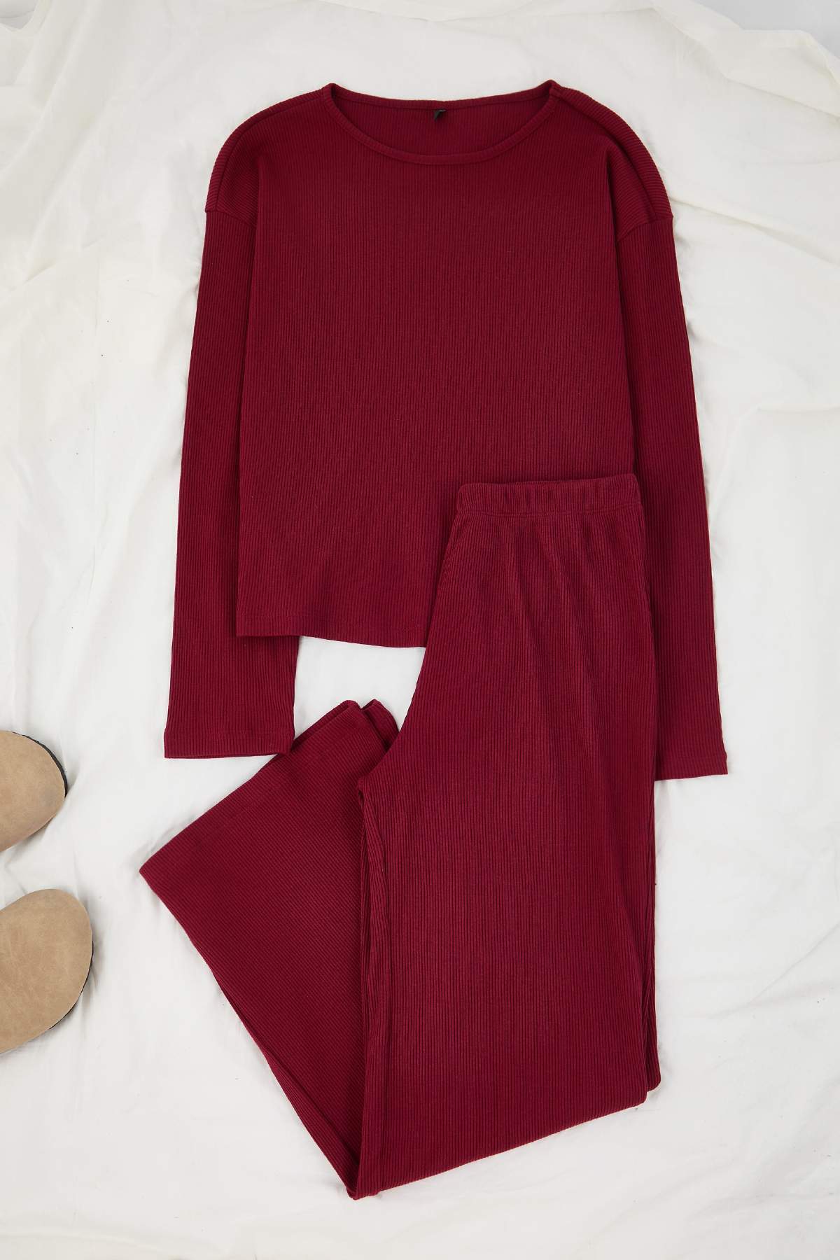 Trendyolmilla Zümrüt Yeşili Fitilli Örme Pijama Takımı THMAW21PT0684
