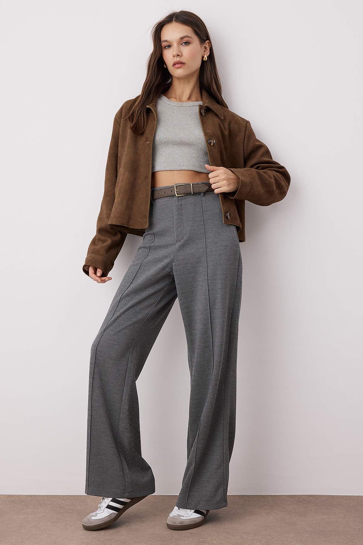 Wardrobe Essentials – Antrasit Premium Straight Esnek Örme Pantolon | TWOAW26PL00024 Secondary image