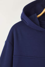 Trendyolmilla Lacivert Bağlama Detaylı Oversize/Geniş Kalıp Örme Sweatshirt TWOAW26SW00053
