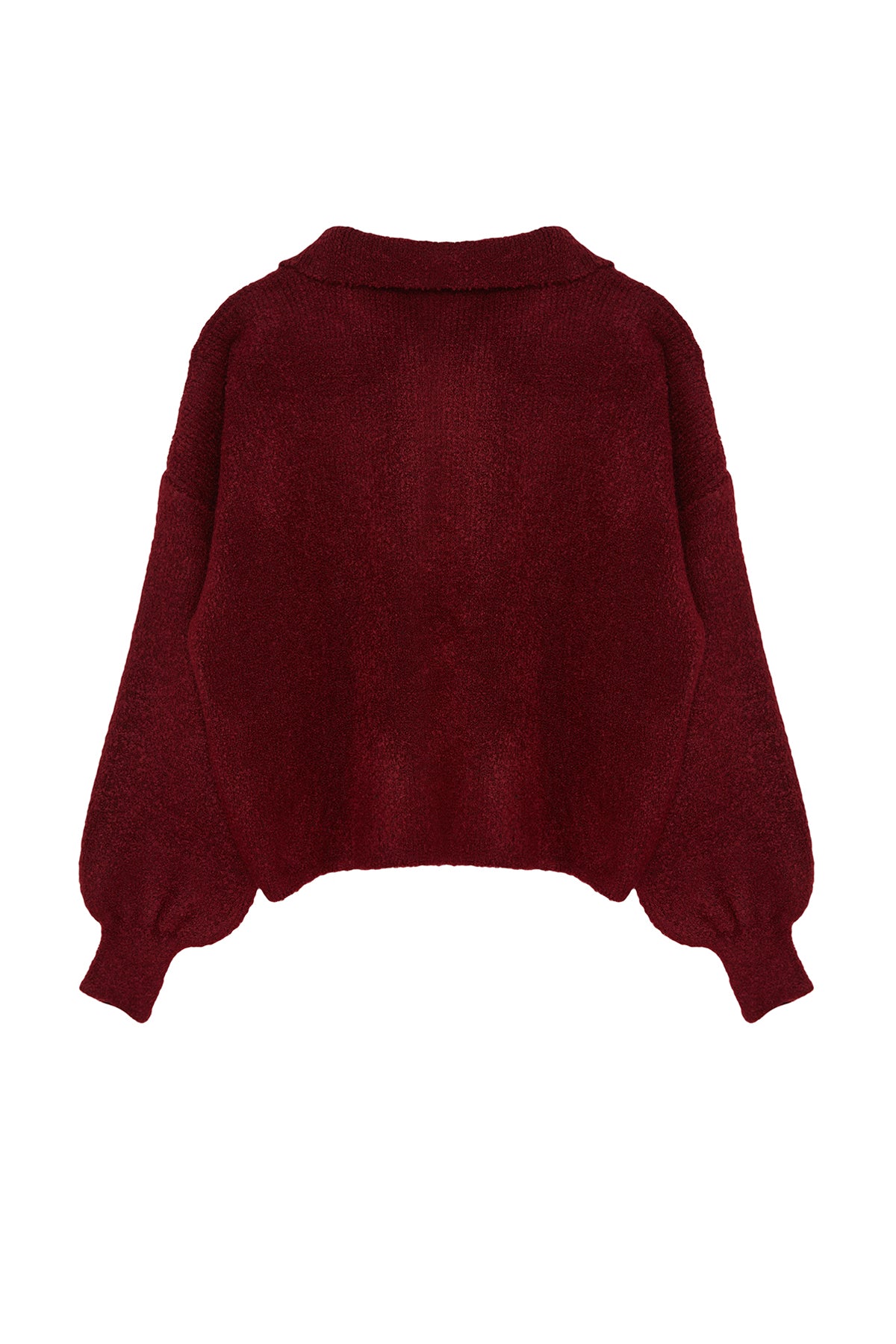 Trendyolmilla Bordo Yumuşak Dokulu Mont Görünümlü Triko Hırka TWOAW25HI00162