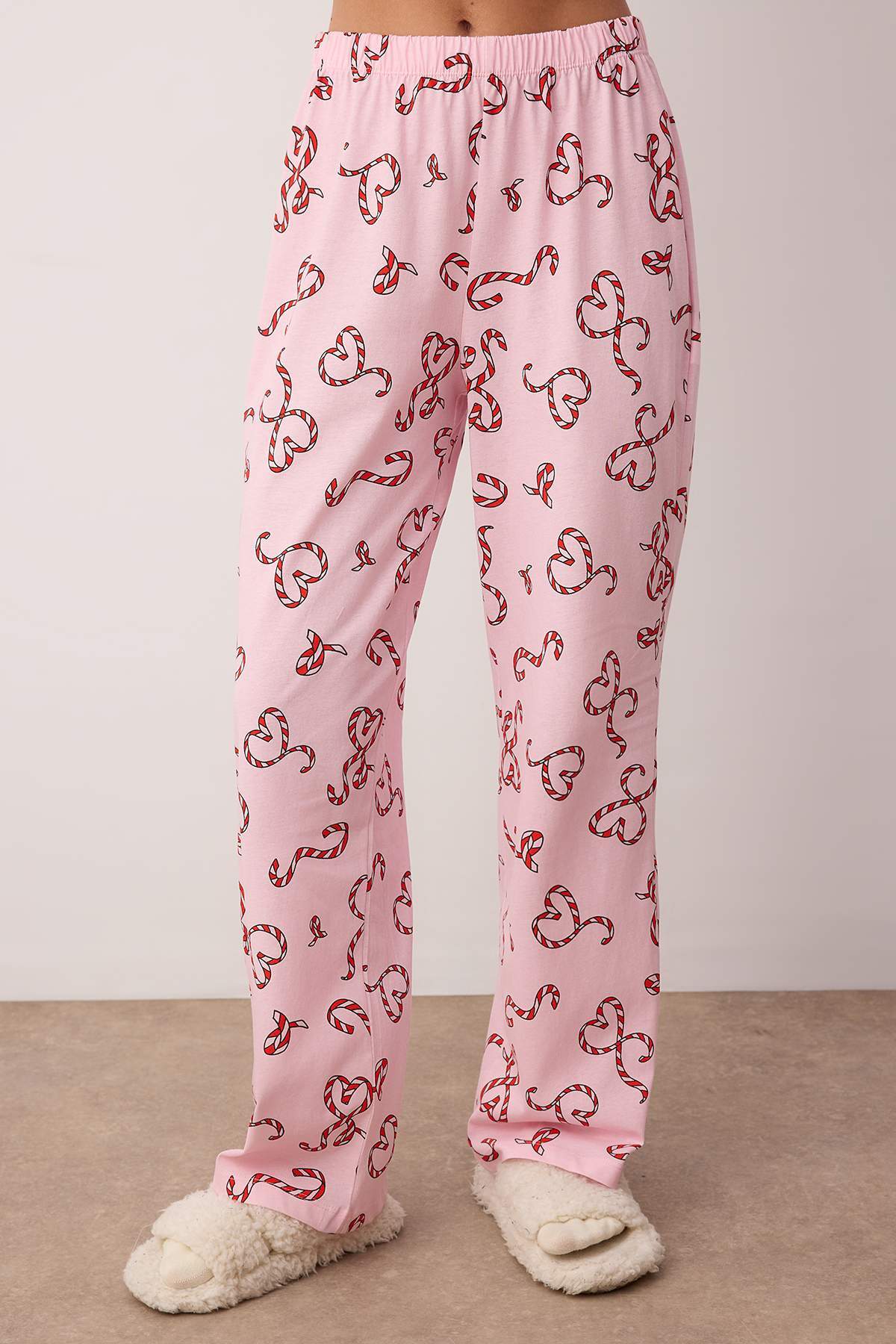 Trendyolmilla Pembe %100 Pamuklu Kalpli Gömlek Yaka Örme Pijama Takımı THMAW26PT00064