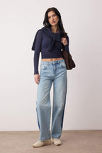 Mavi Dikiş Detaylı Yüksek Bel Wide Leg Jeans TWOAW26JE00233