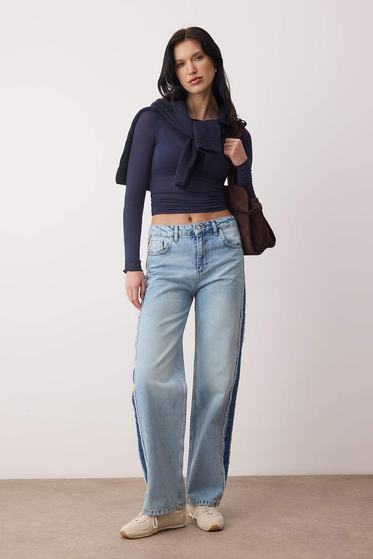 Mavi Dikiş Detaylı Yüksek Bel Wide Leg Jeans TWOAW26JE00233