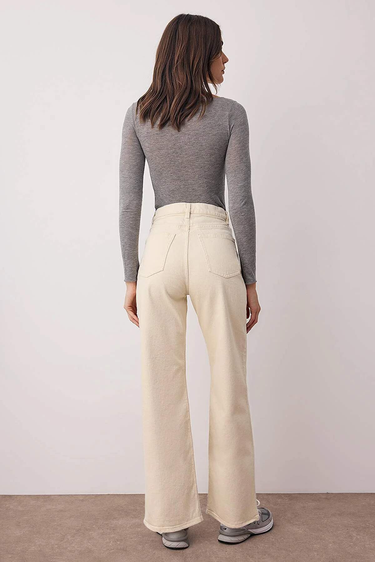 Trendyolmilla Vizon Yüksek Bel Bilek Boy Culotte %100 Pamuklu Jeans TWOAW26JE00190