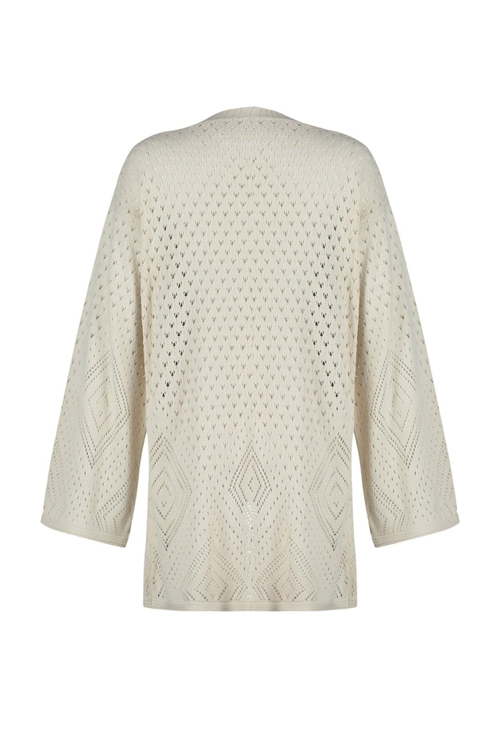 Taş Geniş Kalıp Midi Ajurlu/Delikli Triko Hırka TWOAW24HI00331