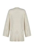 Taş Geniş Kalıp Midi Ajurlu/Delikli Triko Hırka TWOAW24HI00331