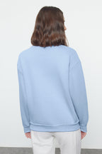 Trendyolmilla Fuşya Kalın İçi Polarlı Regular/Normal Kalıp Bisiklet Yaka Basic Örme Sweatshirt TWOAW24SW00101