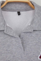 Trendyolmilla Teen Gri Melanj Slogan Nakışlı Regular/Normal Kalıp Örme Sweatshirt TWOAW26SW00049