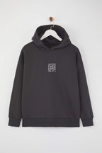 Trendyolmilla Saks Oversize/Geniş Kalıp Nakışlı Kalın İçi Polarlı Örme Sweatshirt TWOAW25SW00070