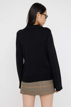 Trendyolmilla Teen Siyah*001 Polo Yaka Düz Triko Kazak TWOAW26KZ00121