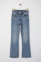 Mavi Trok Detaylı Yüksek Bel Comfort/Esnek İspanyol Paça Flare Jeans TWOAW26JE00035