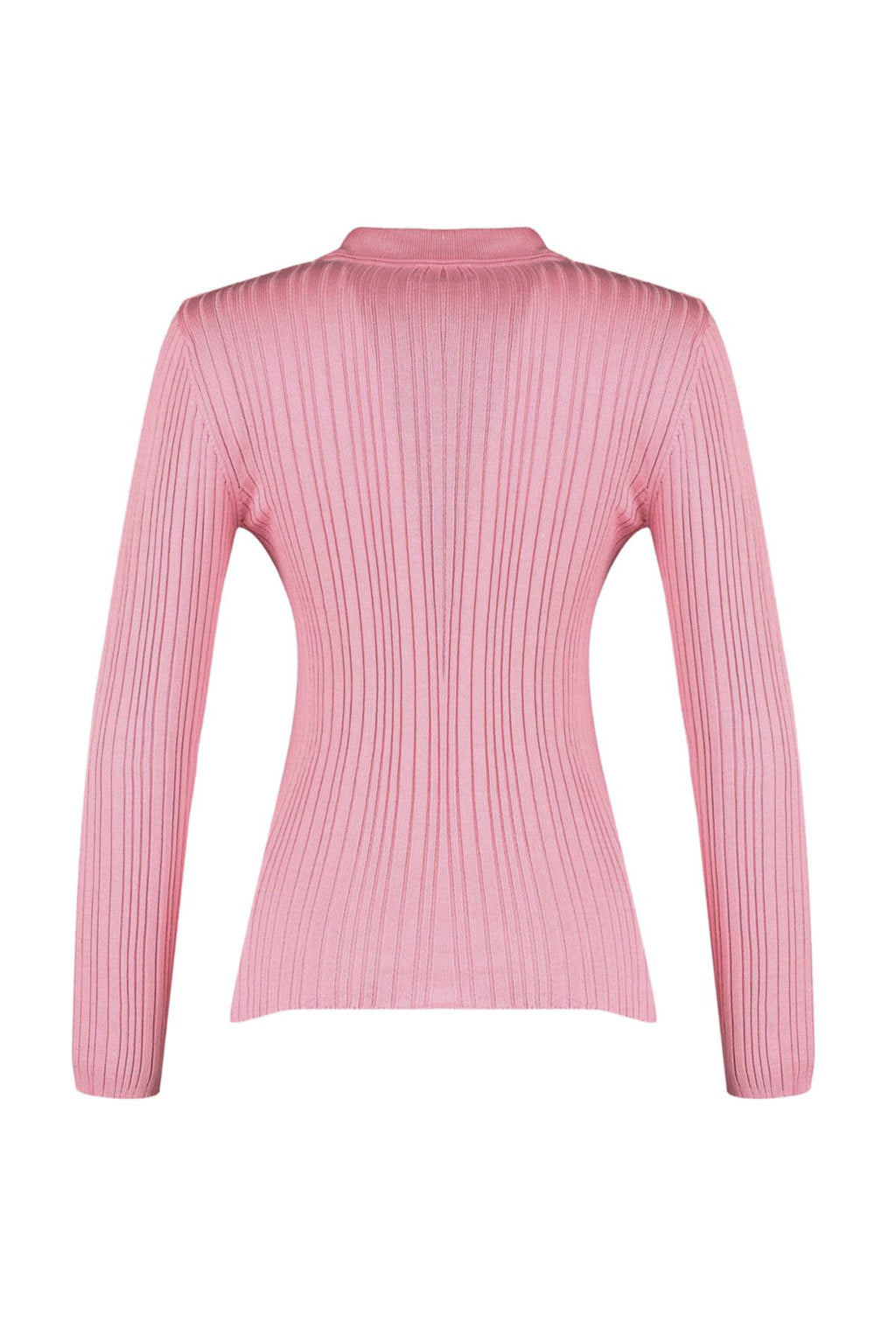 Trendyolmilla Pembe Merserize Görünümlü Fitilli Polo Yaka Triko Hırka TWOAW20HI0070