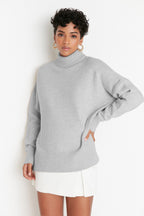 Trendyolmilla Taş Geniş Kalıp Yumuşak Dokulu Triko Kazak TWOAW23KZ00469