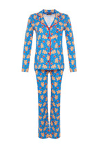 Trendyolmilla Mavi %100 Pamuklu Yılbaşı Temalı Örme Pijama Takımı THMAW22PT1204