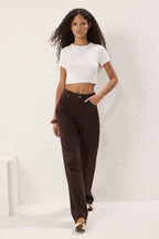 Trendyolmilla Lacivert Yüksek Bel Wide Leg Geniş Paça %100 Pamuk Non-Stretch Jeans TWOSS22JE0242