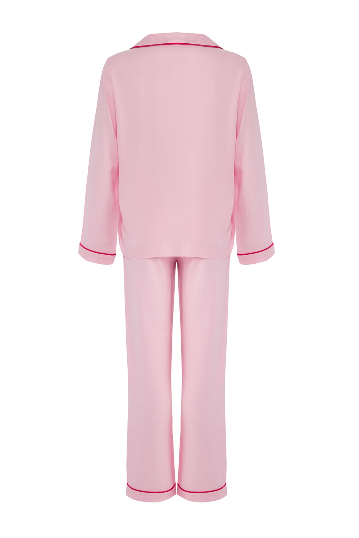 Trendyolmilla Beyaz Kalp Nakışlı Biyeli Viskon Dokuma Pijama Takımı THMAW25PT00179