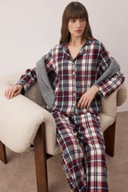 Trendyolmilla Çok Renkli Pamuklu Ekoseli Kışlık Kalın Flanel Dokuma Pijama Takımı THMAW26PT00175