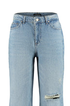 Mavi Soluk Ekfekt Vintage Yırtık Detaylı Düşük Bel Wide Leg Jeans TWOSS23JE00102