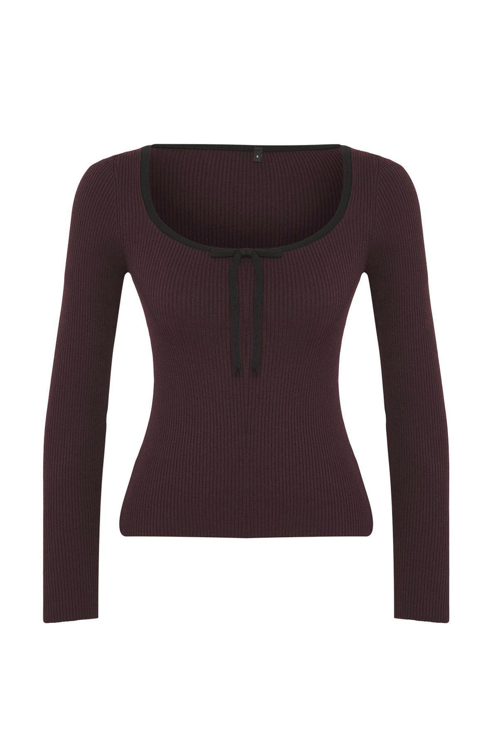 Trendyolmilla Bordo Merserize Görünümlü Premium İplik/Özel İplik Kurdele/Fiyonk Detaylı Triko Kazak TWOAW25KZ00207