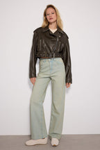 Mavi Soluk Efekt Vintage Yüksek Bel Wide Leg Geniş Paça %100 Pamuk Non-Stretch Jeans TWOSS23JE00166