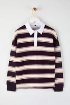 Çok Renkli Çizigli Polo Yaka Oversize/Geniş Kalıp Örme Sweatshirt TWOAW26SW00245