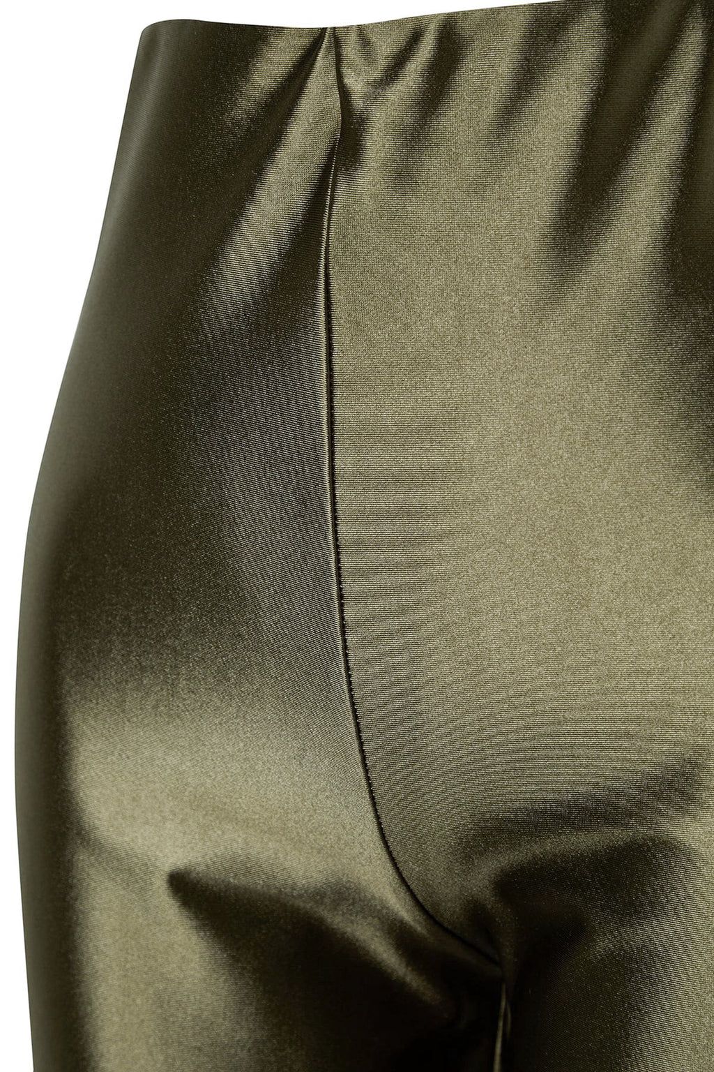 Haki Premium Saten Wideleg/Geniş Paça Örme Pantolon TWOAW24PL00064