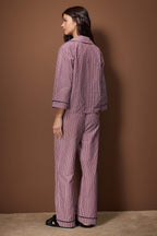 Trendyolmilla Mavi Çizgili Poplin Dokuma Pijama Takımı THMAW26PT00101