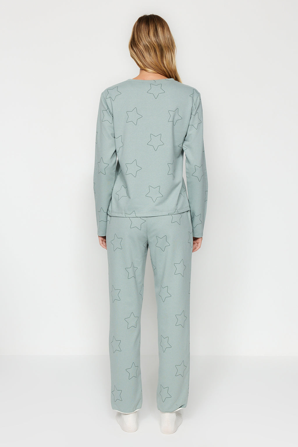 Mint %100 Pamuklu Yıldızlı Örme Pijama Takımı THMAW24PT00234