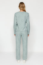 Mint %100 Pamuklu Yıldızlı Örme Pijama Takımı THMAW24PT00234