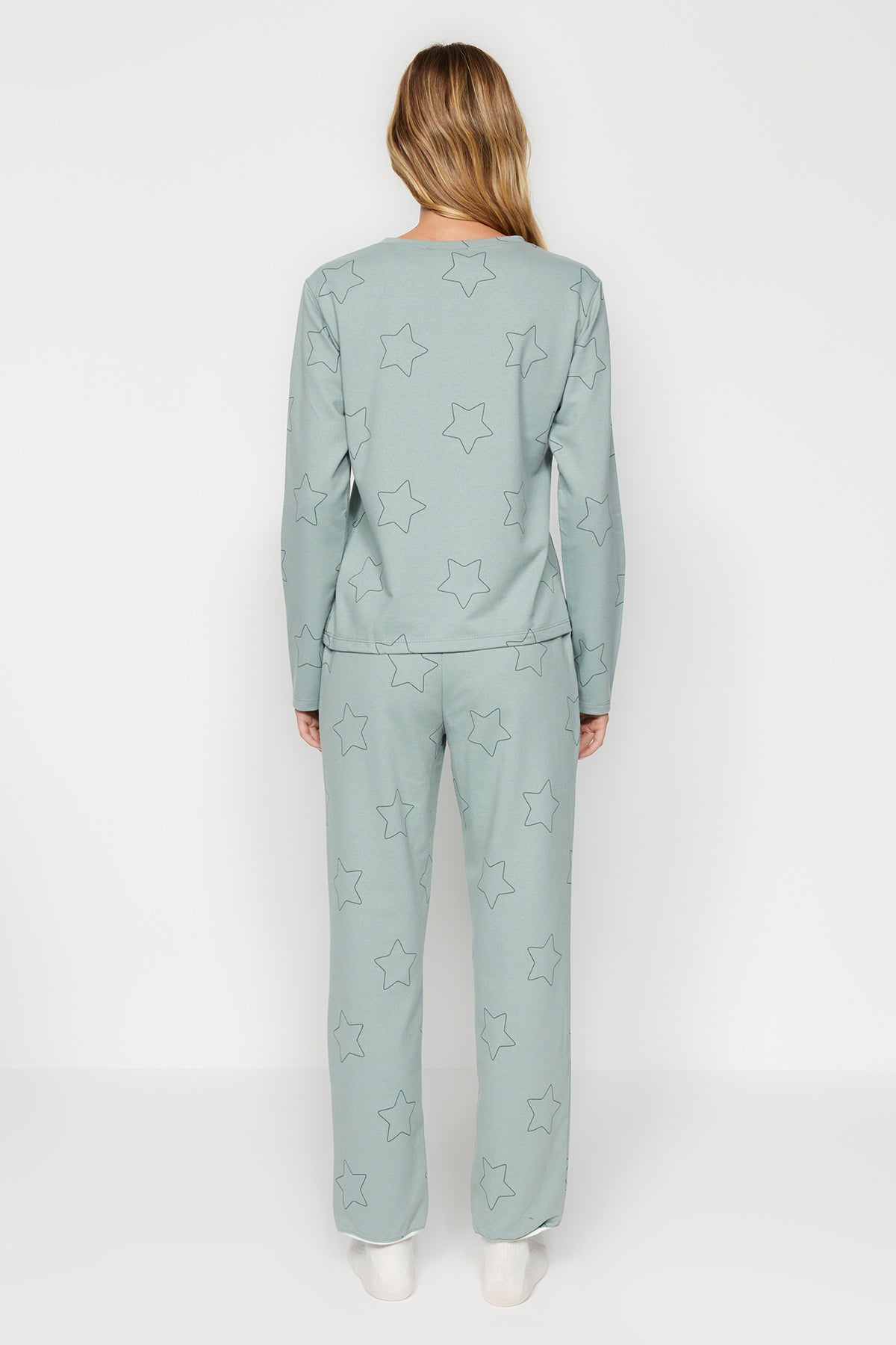Mint %100 Pamuklu Yıldızlı Örme Pijama Takımı THMAW24PT00234