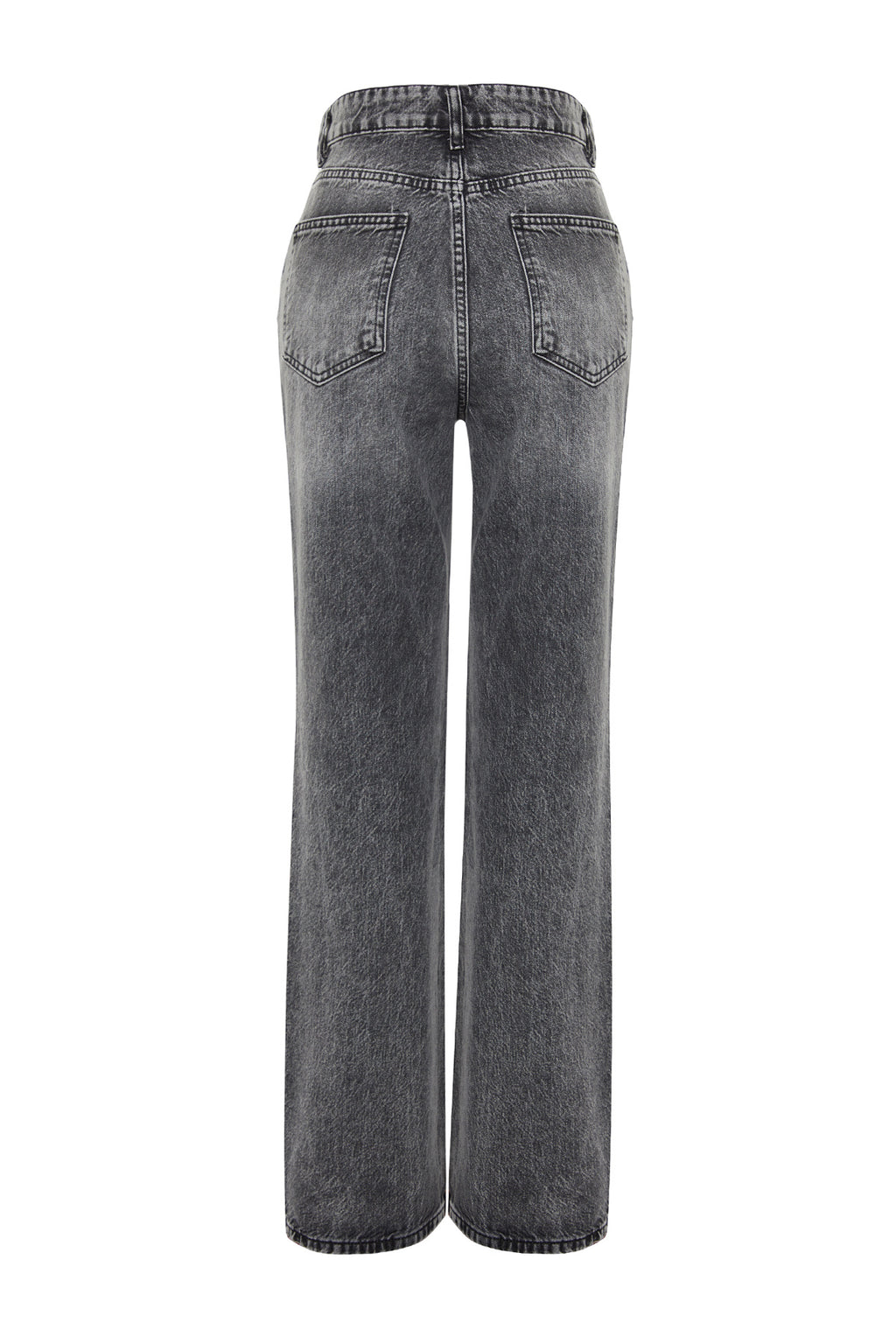 Gri More Sustainable Soluk Efekt Vintage Yüksek Bel Wide Leg Jeans TWOSS24JE00018