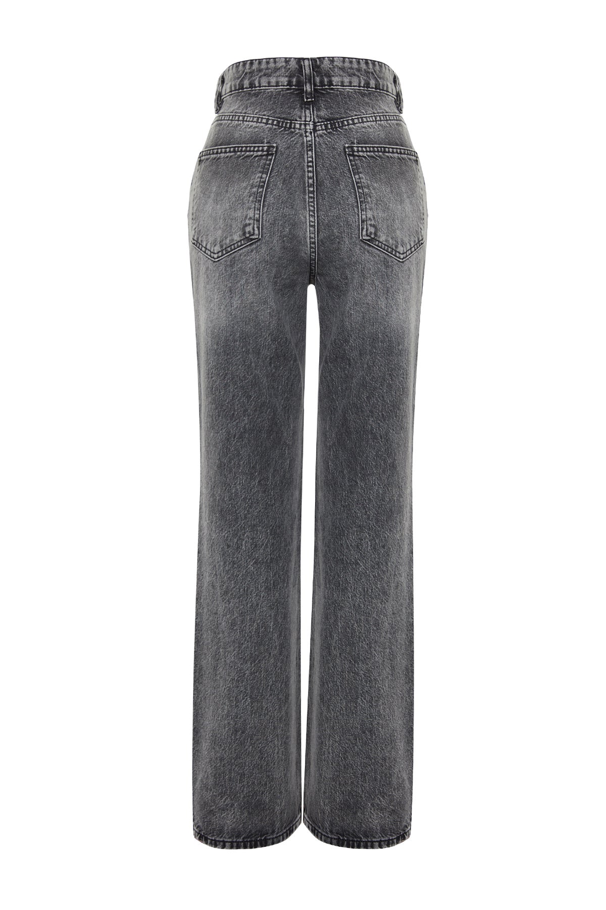 Gri More Sustainable Soluk Efekt Vintage Yüksek Bel Wide Leg Jeans TWOSS24JE00018