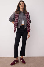 Antrasit Yüksek Bel Crop Orta Esnek Flare Bilek Boy Comfort/Esnek Jeans TWOAW21JE0159