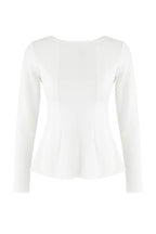 Trendyolmilla Siyah Kayık Yaka Peplum/Belden Oturmalı Regular Boy Örme Bluz TWOAW26BZ00166