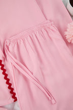 Pembe Şerit Detaylı Viskon Dokuma Pijama Takımı THMAW26PT00144