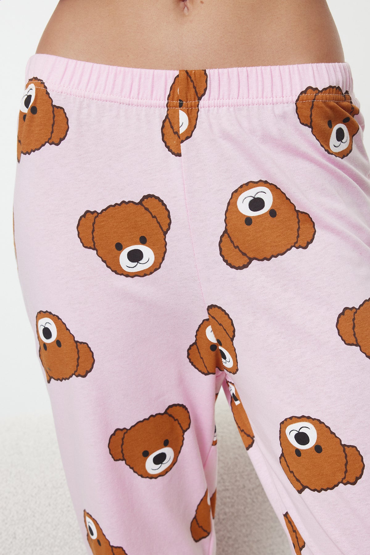 Trendyolmilla Haki %100 Pamuklu Ayıcıklı Desenli Örme Pijama Takımı THMAW23PT00514