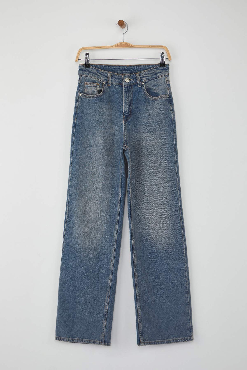 Trendyolmilla Mavi Yüksek Bel Orta Esnek Wide Leg Palazzo Jeans TWOAW26JE00084