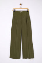 Trendyolmilla Bej Yumuşak Tuşeli Wide Leg/Geniş Paça Dokuma Pantolon TWOSS25PL00004