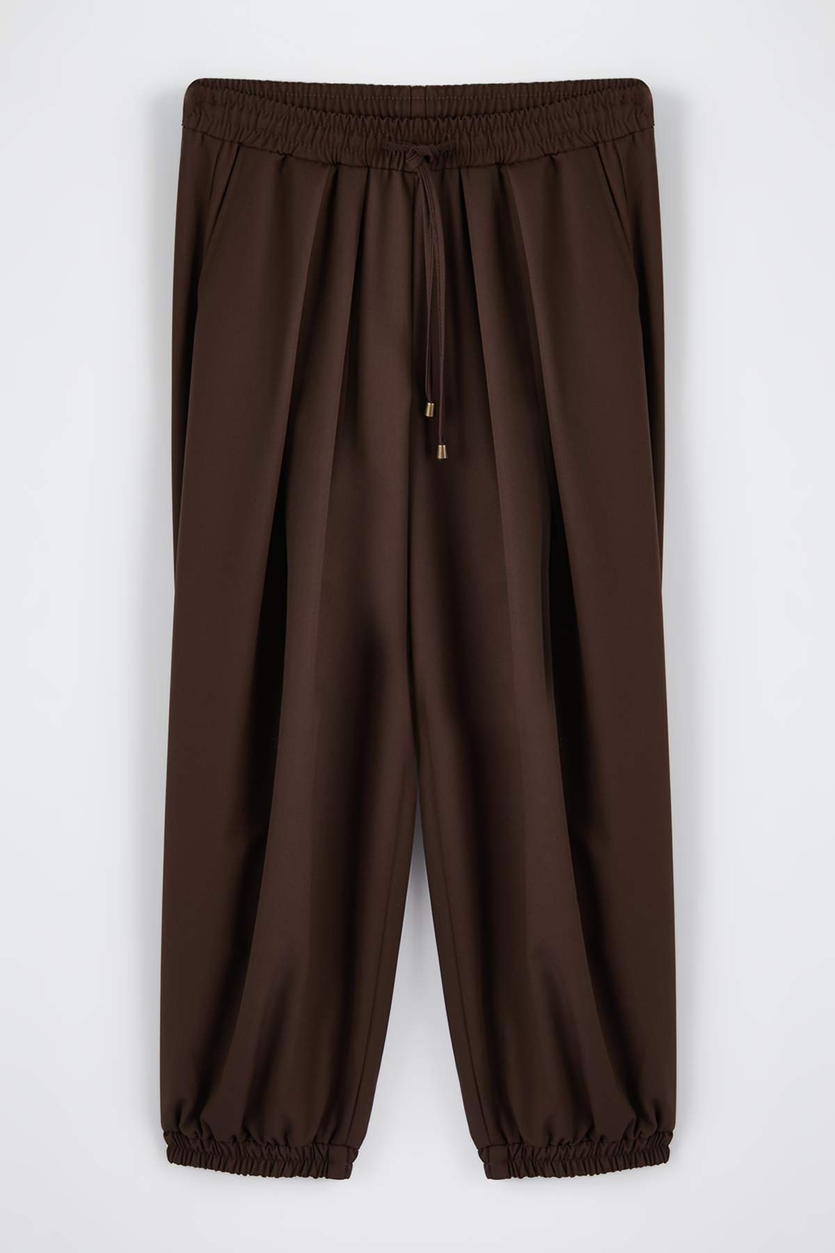 Trendyolmilla Haki Şalvar Kalıp Beli Lastikli Dokuma Pantolon TWOAW26PL00156